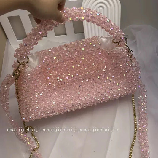 Luxury Handmade Bag Made of Acrylic Beads Glass Crystal Beads