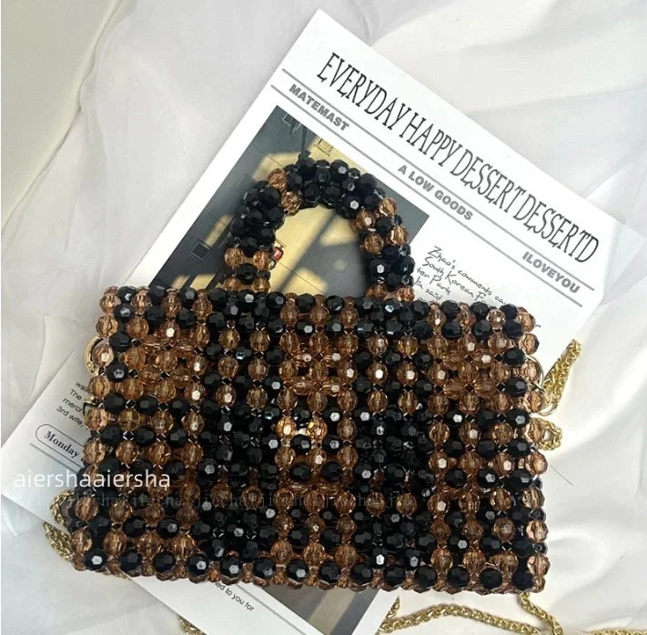 Luxury Handmade Bag Made of Acrylic Beads Glass Crystal Beads